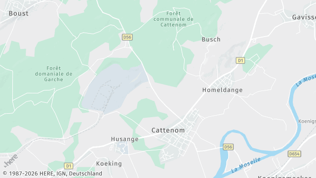 Carte de la zone d'intervention à Cattenom