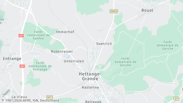 Carte de la zone d'intervention à Hettange-Grande