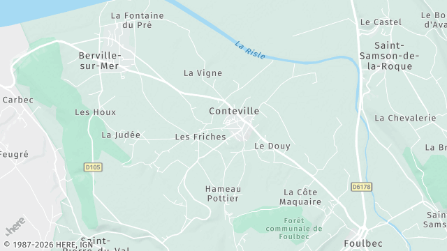 Carte de la zone d'intervention à Conteville