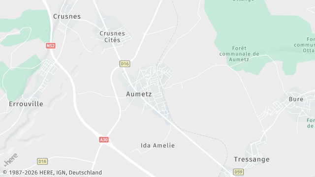 Carte de la zone d'intervention à Aumetz
