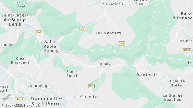 Carte de la zone d'intervention à Saint-Aubin-Épinay