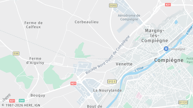 Carte de la zone d'intervention à Venette