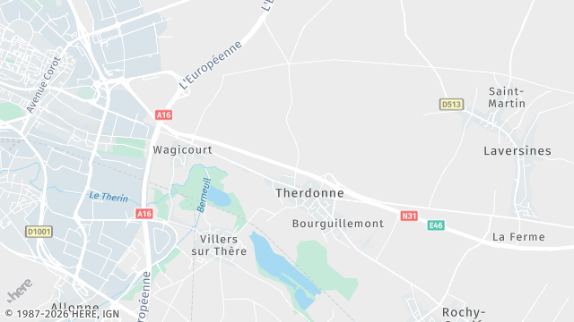 Carte de la zone d'intervention à Therdonne