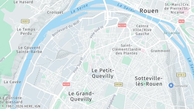 Carte de la zone d'intervention à Le Petit-Quevilly