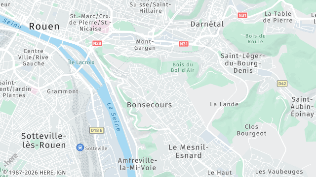 Carte de la zone d'intervention à Bonsecours