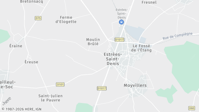 Carte de la zone d'intervention à Estrées-Saint-Denis