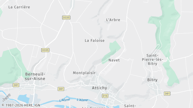 Carte de la zone d'intervention à Attichy