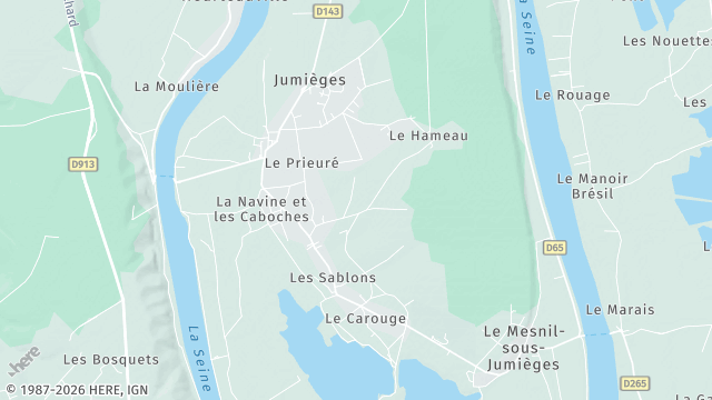 Carte de la zone d'intervention à Jumièges