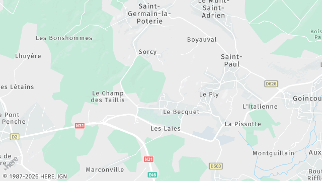 Carte de la zone d'intervention à Saint-Paul