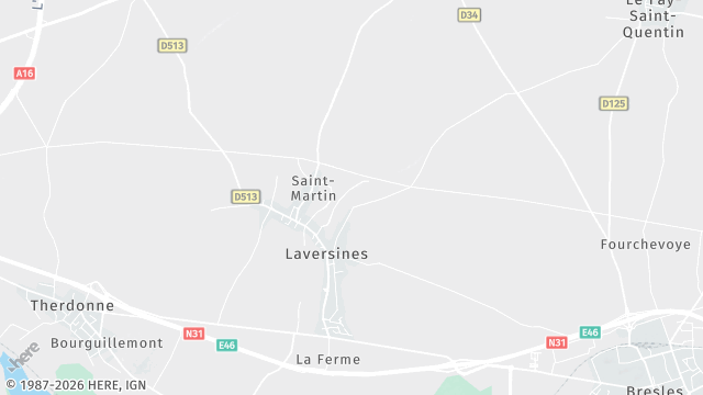 Carte de la zone d'intervention à Laversines