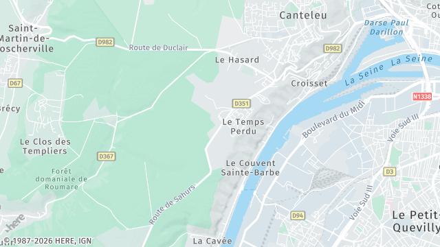 Carte de la zone d'intervention à Canteleu