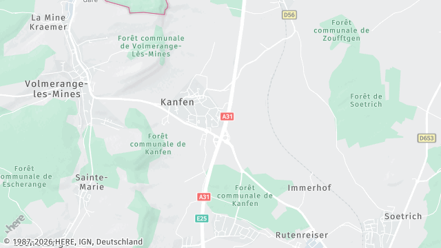 Carte de la zone d'intervention à Kanfen