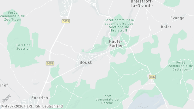Carte de la zone d'intervention à Boust
