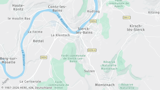 Carte de la zone d'intervention à Sierck-les-Bains