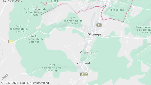 Carte de la zone d'intervention à Ottange