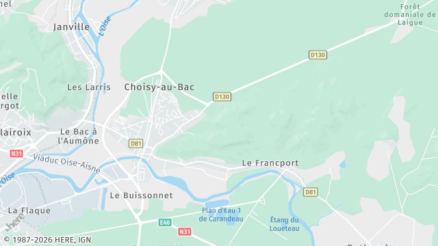 Carte de la zone d'intervention à Choisy-au-Bac