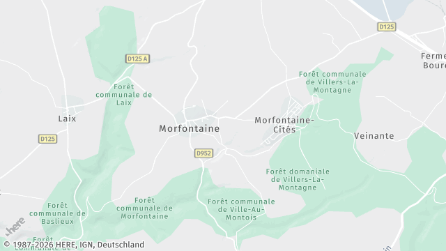 Carte de la zone d'intervention à Morfontaine