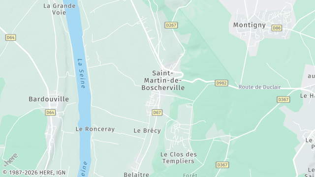 Carte de la zone d'intervention à Saint-Martin-de-Boscherville