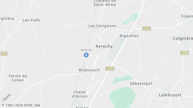 Carte de la zone d'intervention à Avrechy