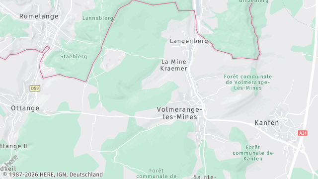 Carte de la zone d'intervention à Volmerange-les-Mines