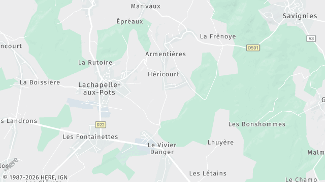 Carte de la zone d'intervention à Lachapelle-aux-Pots