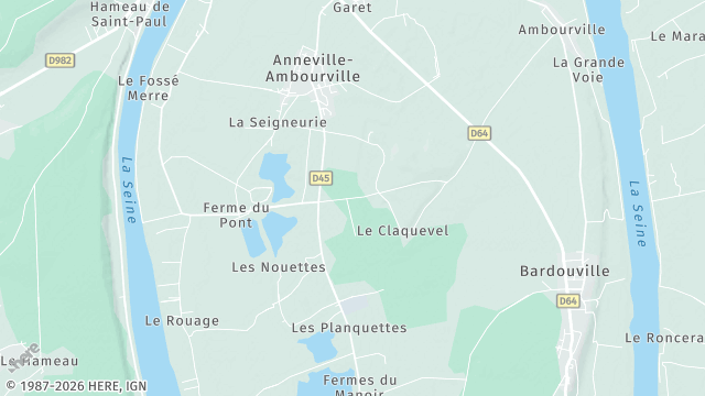 Carte de la zone d'intervention à Anneville-Ambourville