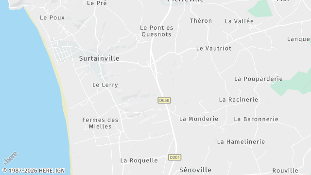 Carte de la zone d'intervention à Surtainville
