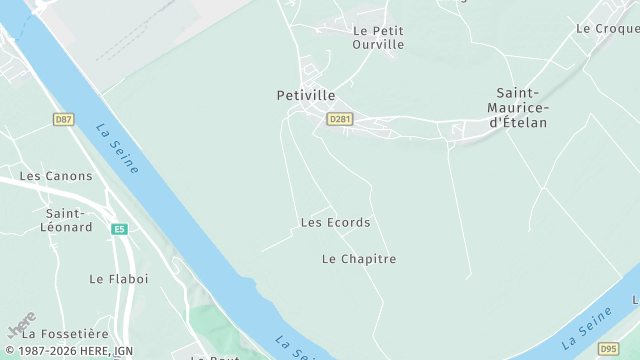 Carte de la zone d'intervention à Petiville