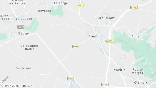 Carte de la zone d'intervention à Coudun