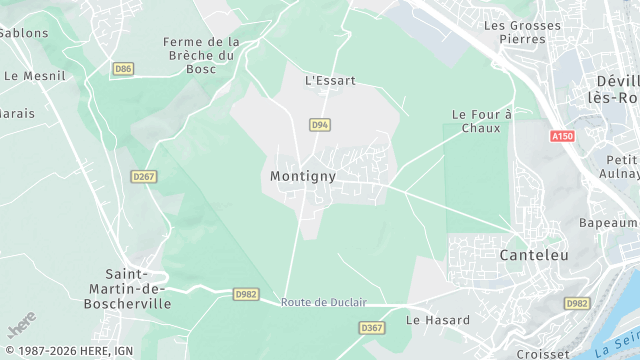 Carte de la zone d'intervention à Montigny