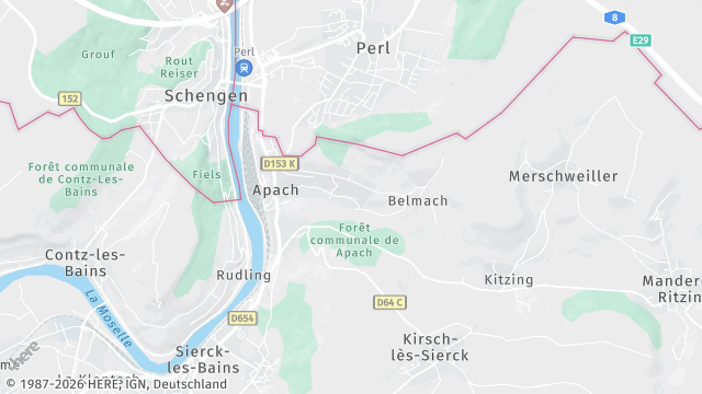 Carte de la zone d'intervention à Apach