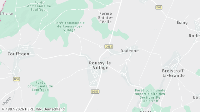 Carte de la zone d'intervention à Roussy-le-Village