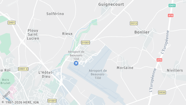 Carte de la zone d'intervention à Tillé