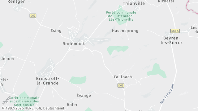 Carte de la zone d'intervention à Rodemack