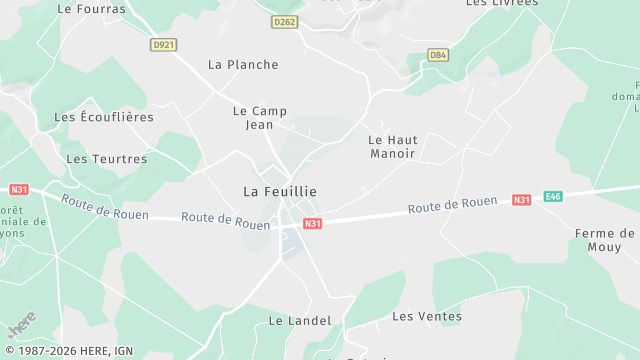 Carte de la zone d'intervention à La Feuillie