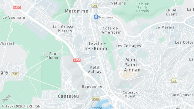 Carte de la zone d'intervention à Déville-lès-Rouen