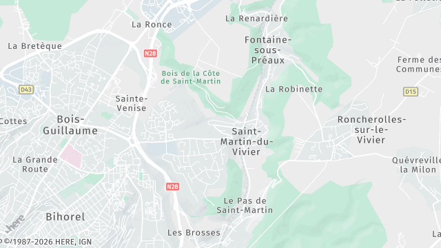 Carte de la zone d'intervention à Saint-Martin-du-Vivier