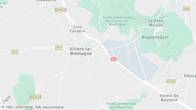 Carte de la zone d'intervention à Villers-la-Montagne
