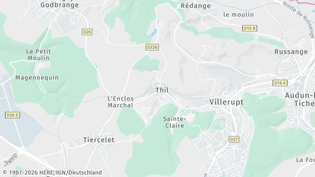 Carte de la zone d'intervention à Thil