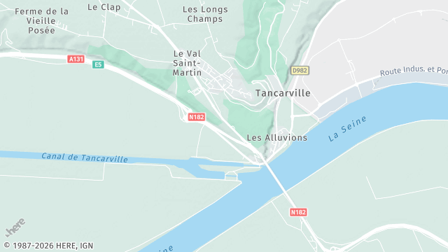 Carte de la zone d'intervention à Tancarville