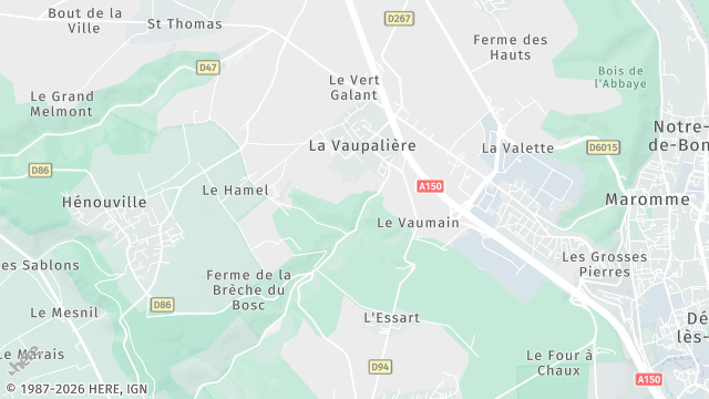 Carte de la zone d'intervention à La Vaupalière