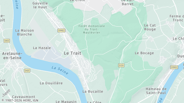Carte de la zone d'intervention à Le Trait