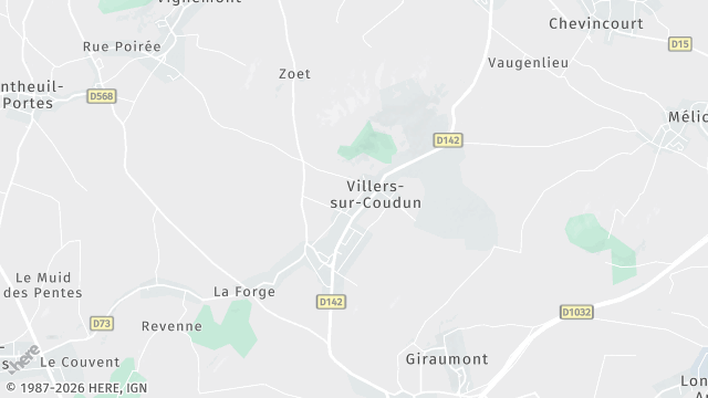 Carte de la zone d'intervention à Villers-sur-Coudun