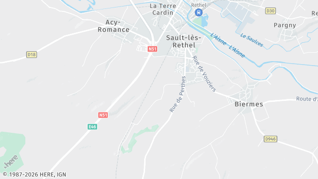 Carte de la zone d'intervention à Sault-lès-Rethel