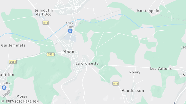Carte de la zone d'intervention à Pinon