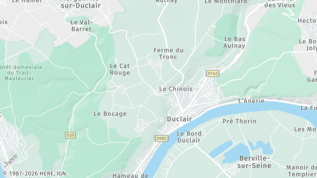 Carte de la zone d'intervention à Duclair