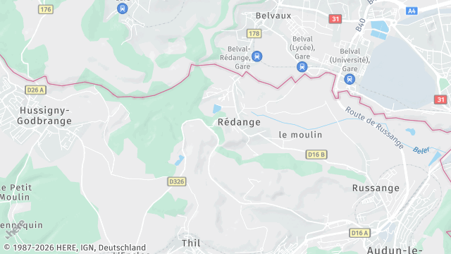 Carte de la zone d'intervention à Rédange