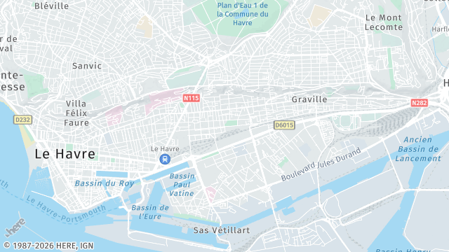 Carte de la zone d'intervention à Le Havre