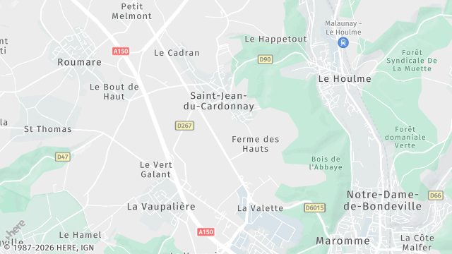 Carte de la zone d'intervention à Saint-Jean-du-Cardonnay