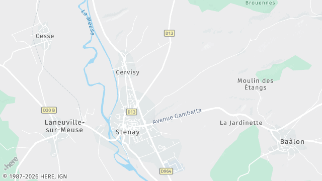 Carte de la zone d'intervention à Stenay